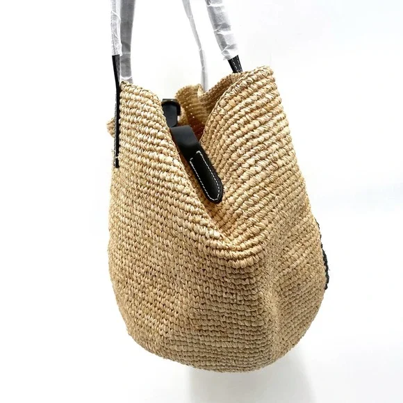 SOLD-POLO Ralph Lauren Raffia Tote Bag - Picture 5 of 11